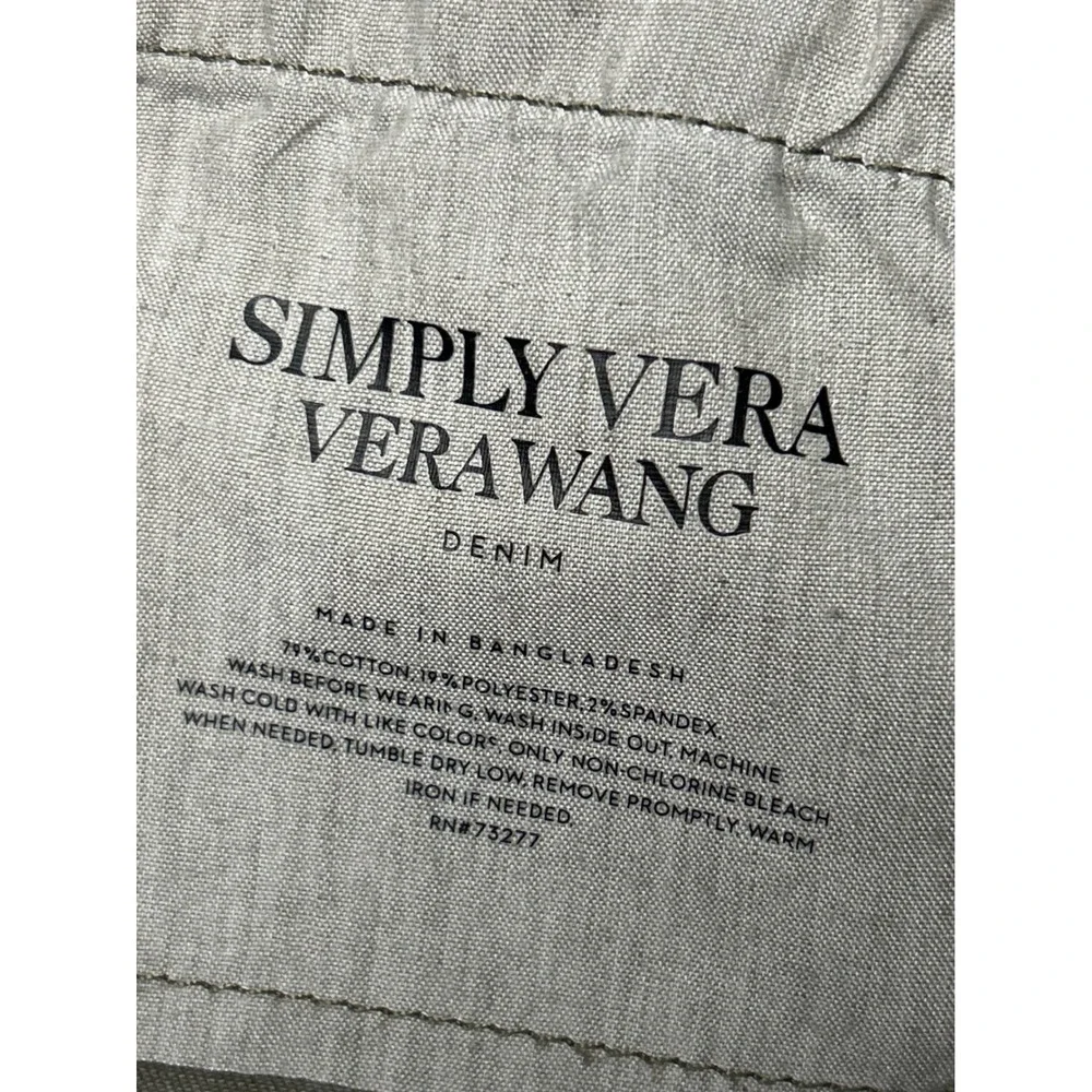 Simply Vera Vera Wang Womens Olive Green Utility Stretch Denim Shorts Size 8